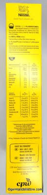 Nestlé Nesquik Nutrition Panel