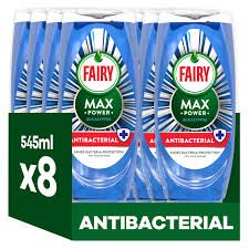 Fairy Max Power Antibacterial 545ml 8-Pack
