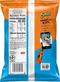 Cheetos Puffs back label